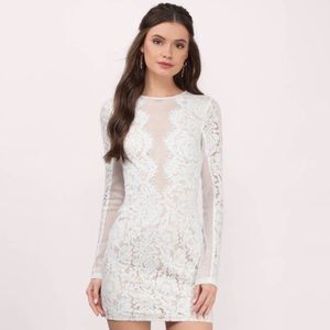 White lace long sleeve dress
